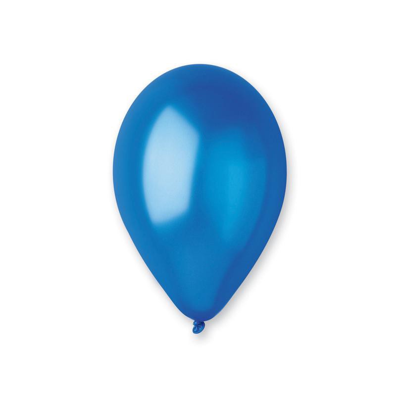 Ballons gonflables métallisés bleu foncé anniversaire (lot de 10)